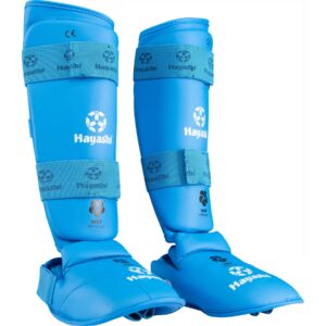 Hayashi Schienbein- und Spannschutz - WKF - Blau