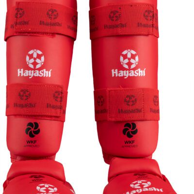 Hayashi Schienbein- und Spannschutz - WKF - Rot