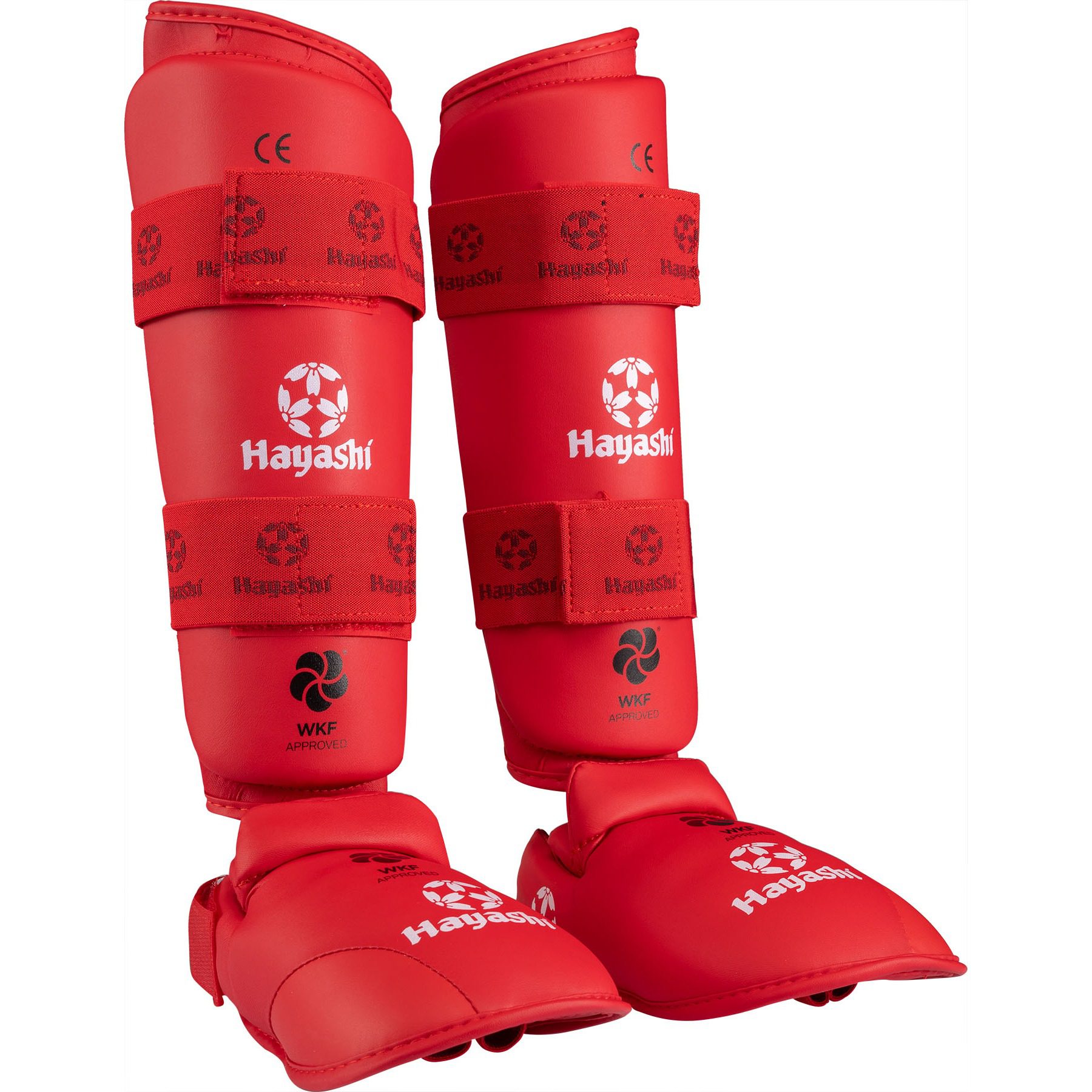 Hayashi Schienbein- und Spannschutz - WKF - Rot Hayashi Schienbein- und Spannschutz - WKF - Rot