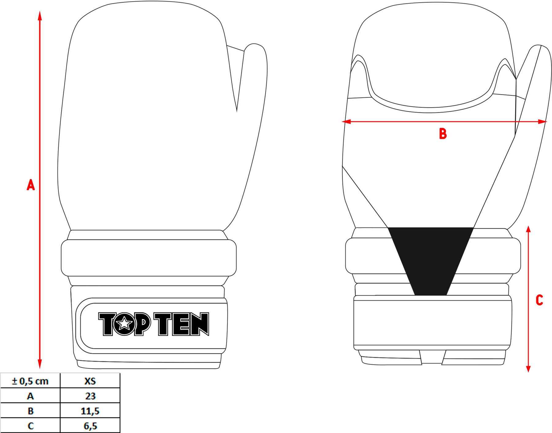 TOP TEN Point Fighting Handschuhe - Action KIDS - Weiß TOP TEN Point Fighting Handschuhe - Action KIDS - Weiß