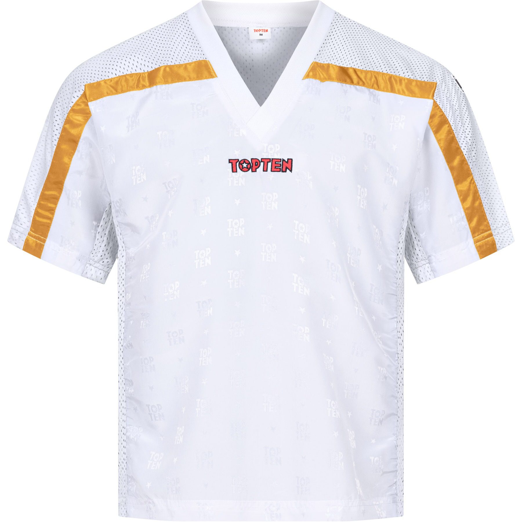 TOP TEN T-Shirt - Mesh - Weiß / Gold