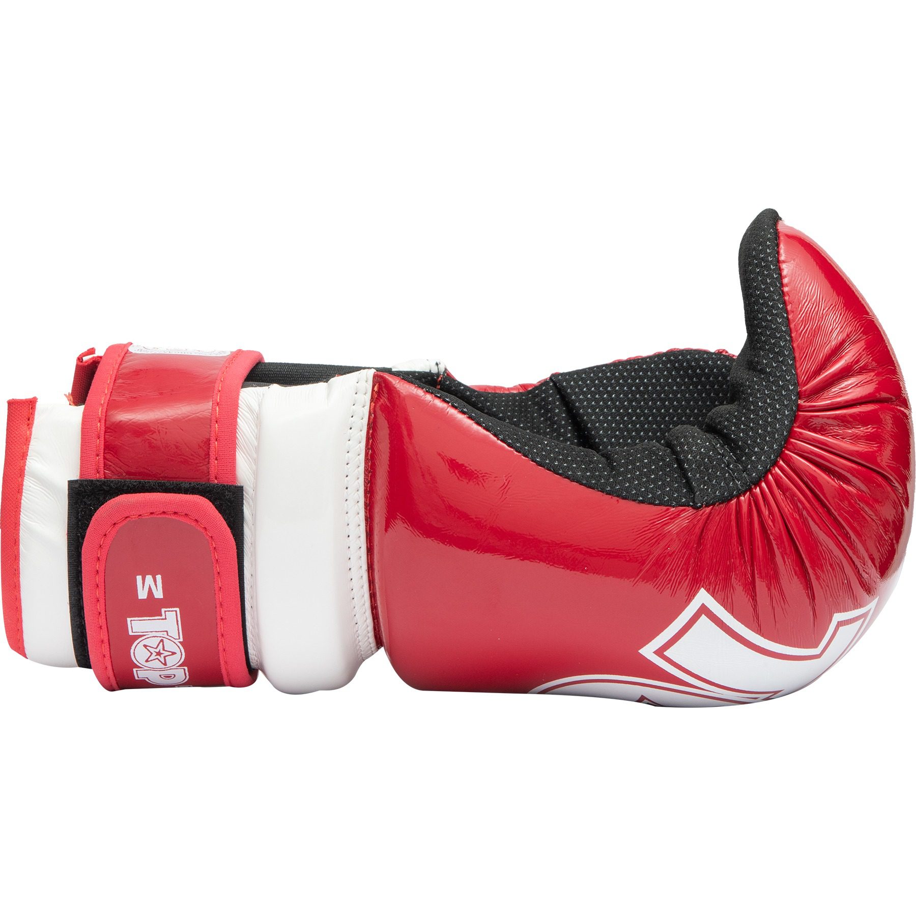 TOP TEN Point Fighting Handschuhe - Glossy Block - Rot / Weiß TOP TEN Point Fighting Handschuhe - Glossy Block - Rot / Weiß