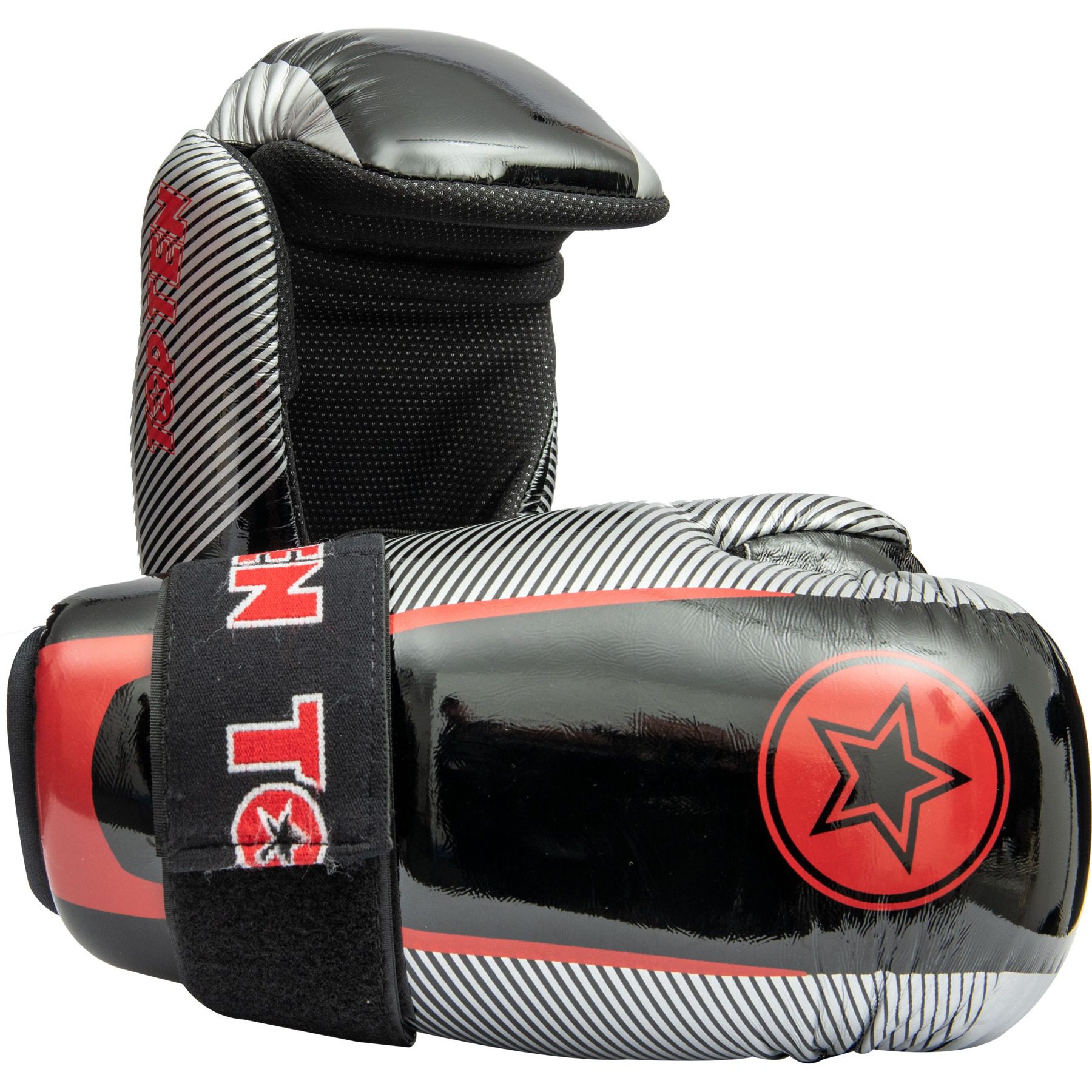 TOP TEN Pointfighting-Handschuhe - Star & Stripes - Schwarz / Silber