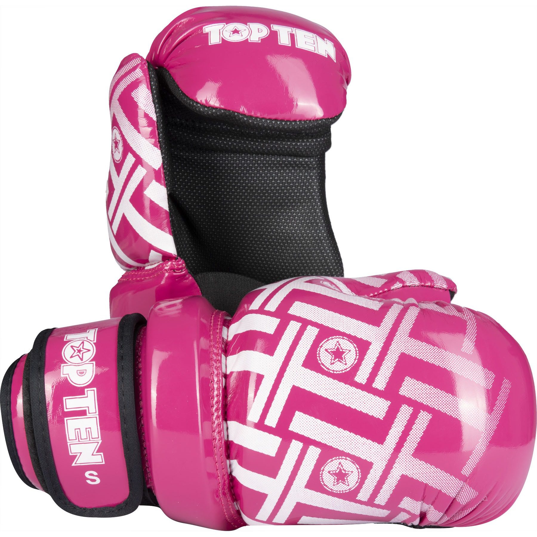 TOP TEN Point Fighting Handschuhe - Glossy Block PRISM - Rosa