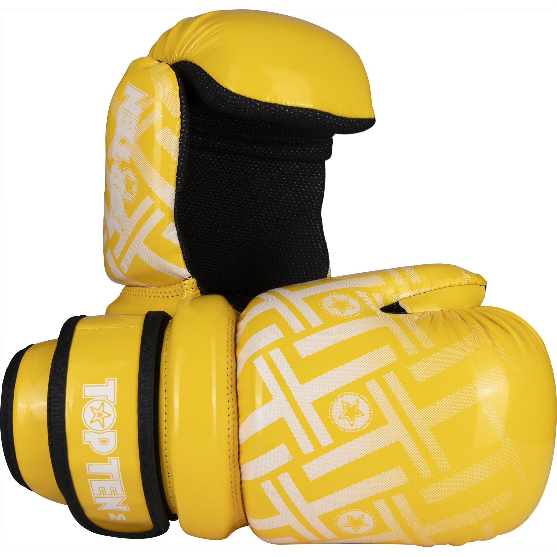 TOP TEN Point Fighting Handschuhe - Glossy Block PRISM - Gelb
