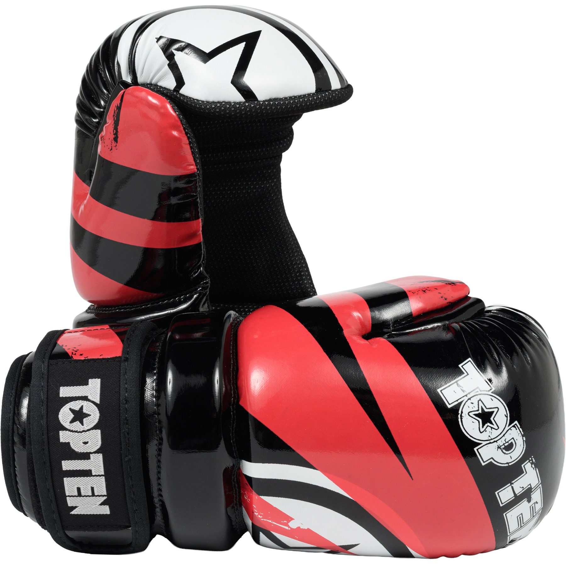 TOP TEN Point Fighting Handschuhe - Urban Arts - Schwarz / Rot