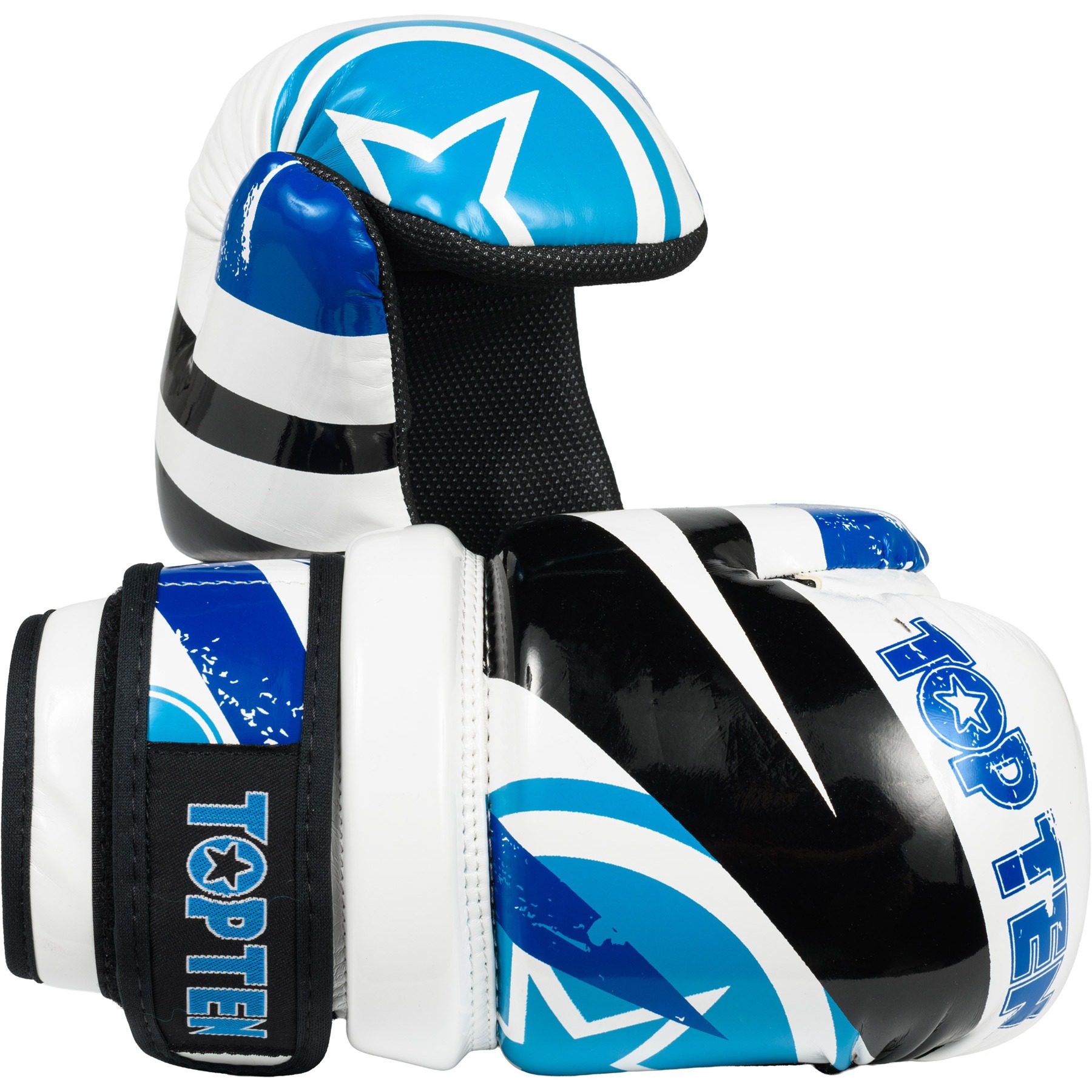TOP TEN Point Fighting Handschuhe - Urban Arts - Blau / Weiß