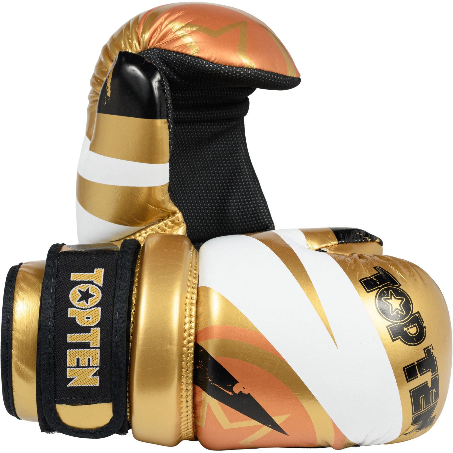 TOP TEN Point Fighting-Handschuhe - Urban Arts - Gold / Weiß