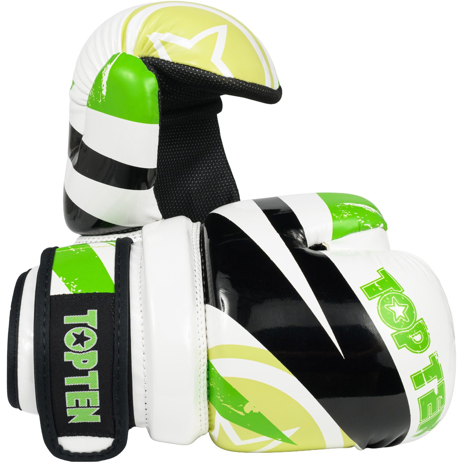 TOP TEN Point Fighting Handschuhe - Urban Arts - Grün / Weiß