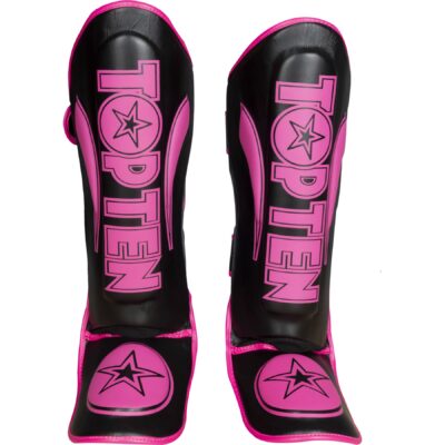 TOP TEN Schienbein- und Spannschutz - Star Light - Zwart / Roze