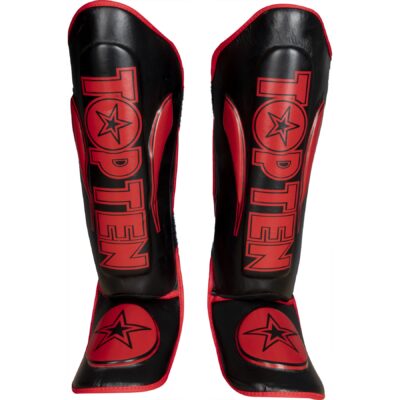 TOP TEN Schienbein- und Spannschutz - Star Light - Schwarz / Rot