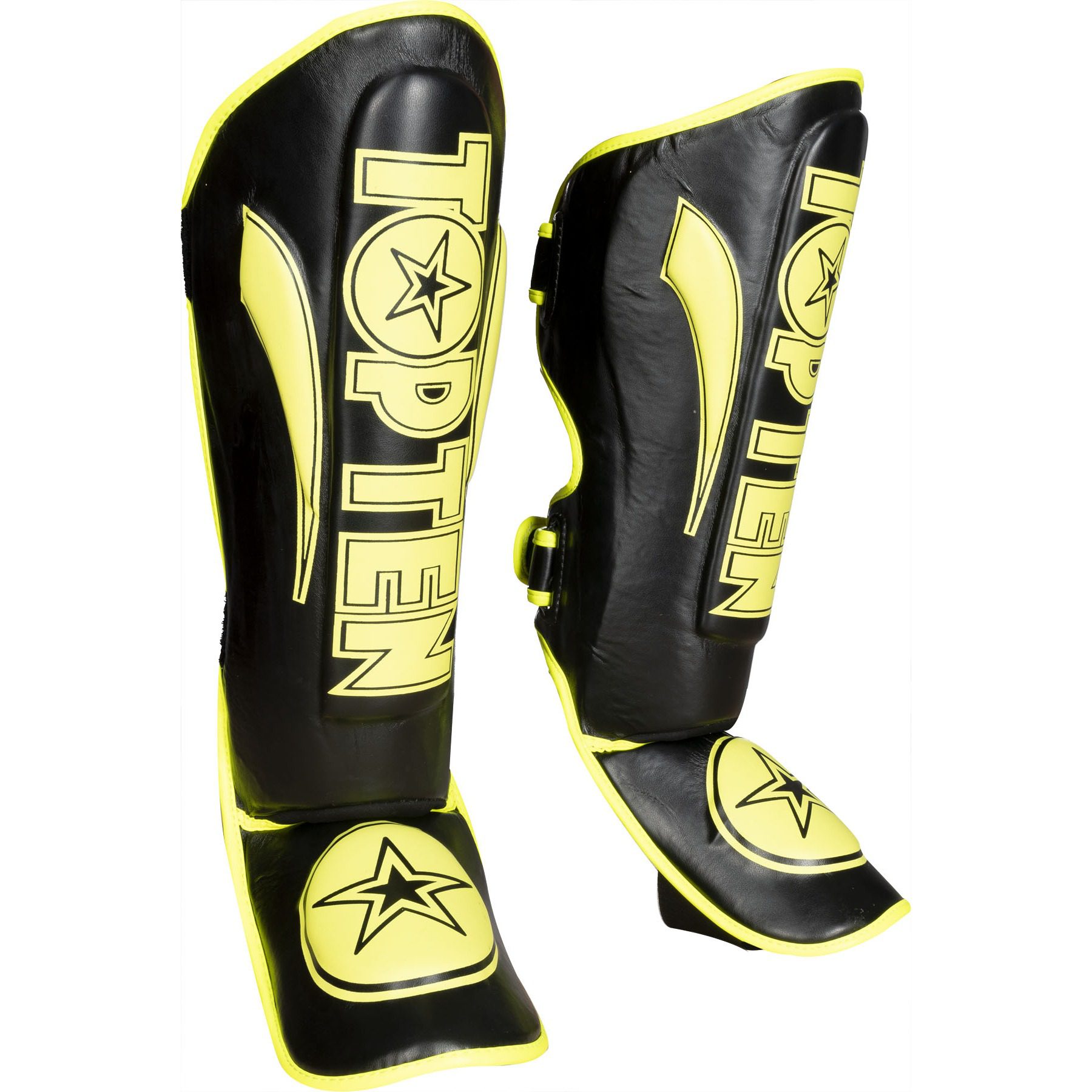 TOP TEN Schienbein- und Spannschutz - Star Light - Schwarz / Gelb