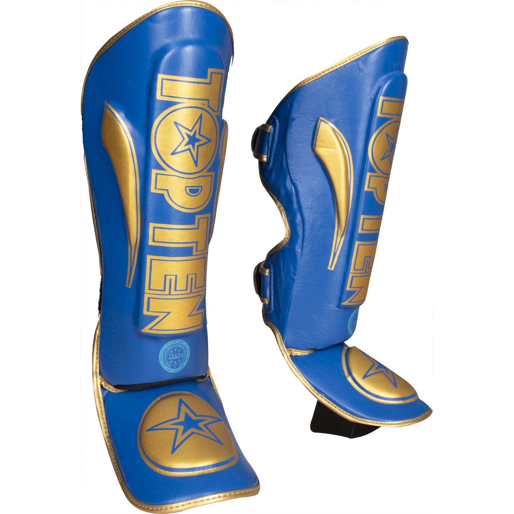TOP TEN Schienbein- und Spannschutz - Star Light WAKO - Blau / Gold