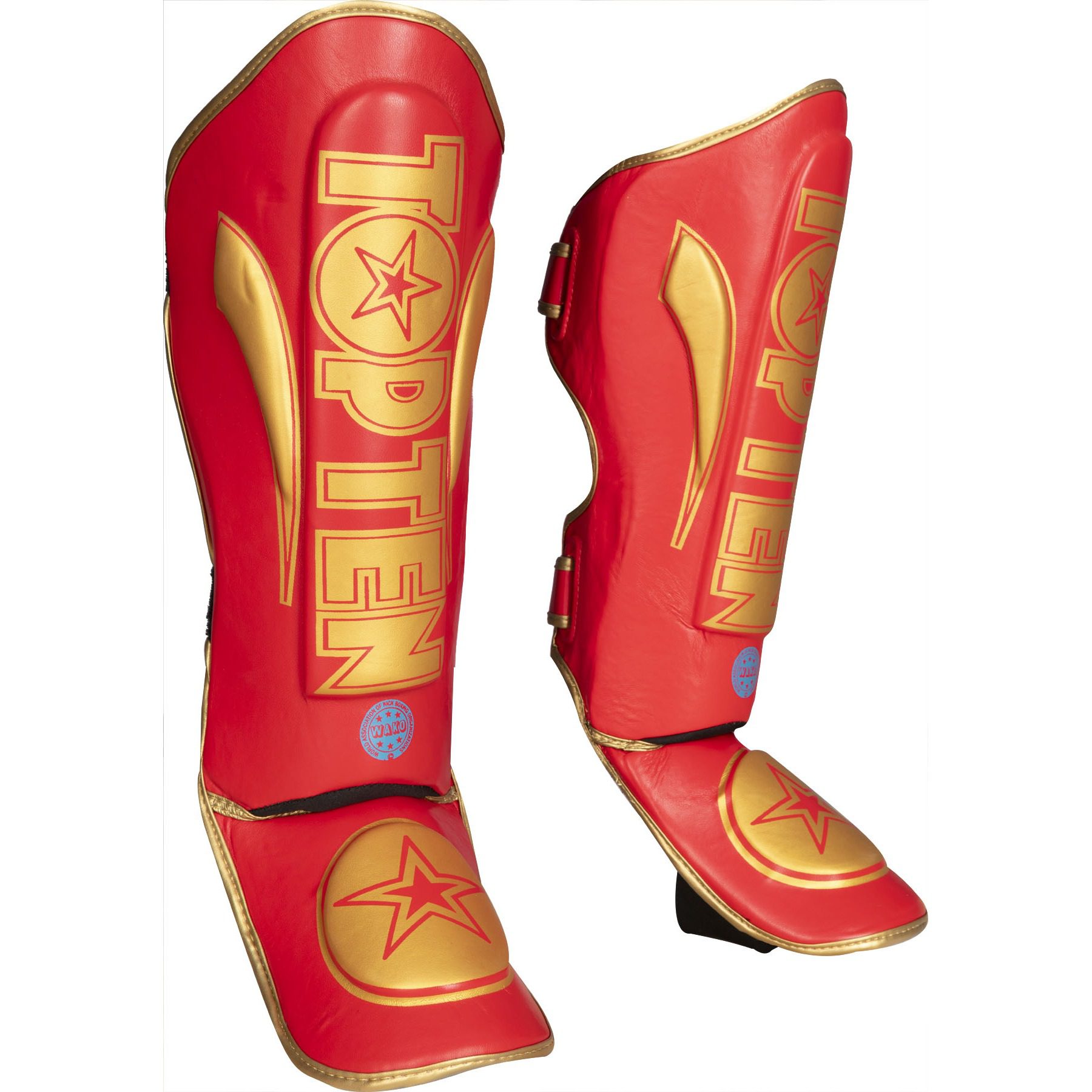 TOP TEN Schienbein- und Spannschutz - Star Light WAKO - Rot / Gold
