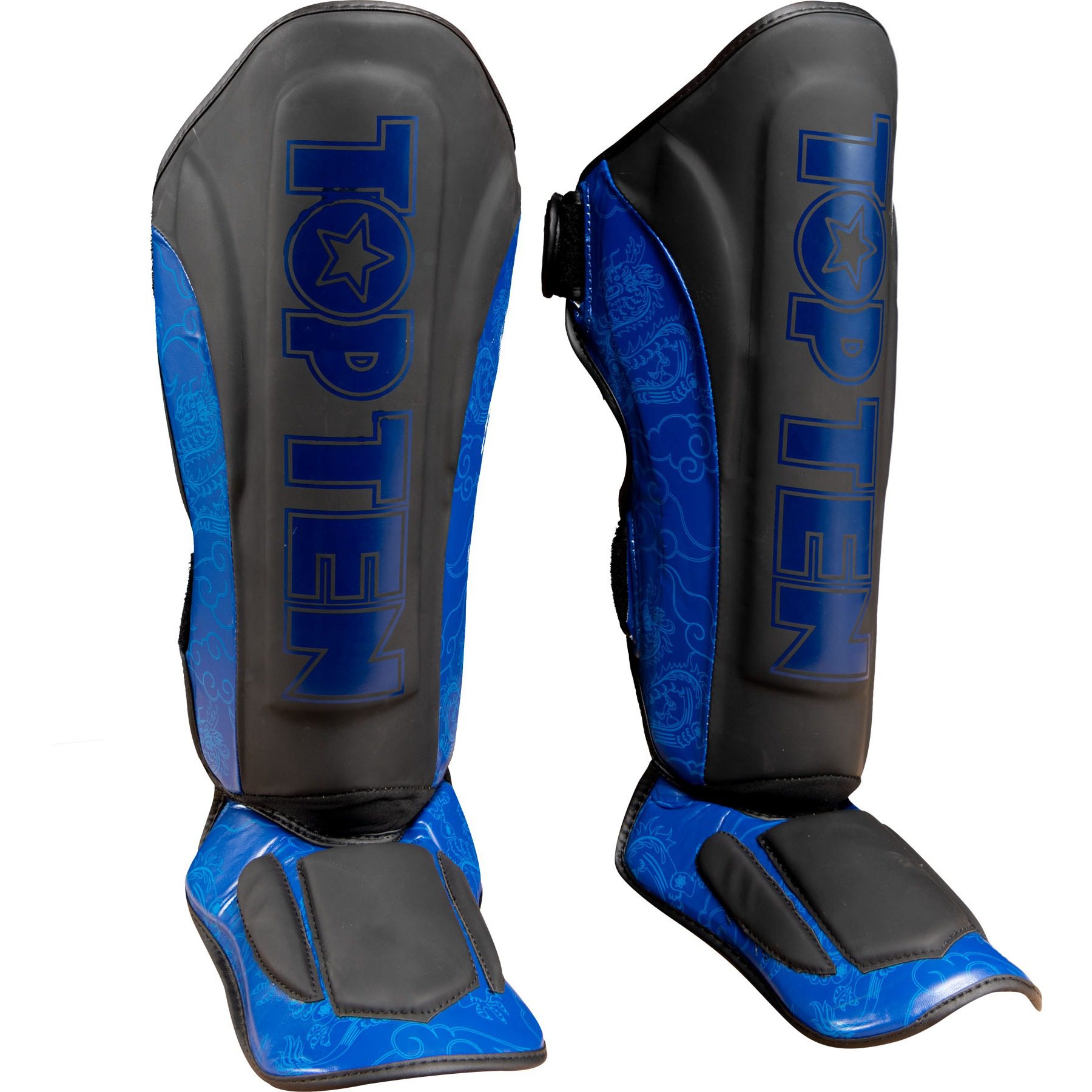 TOP TEN Schienbein- und Spannschutz - Dragon - Schwarz / Blau