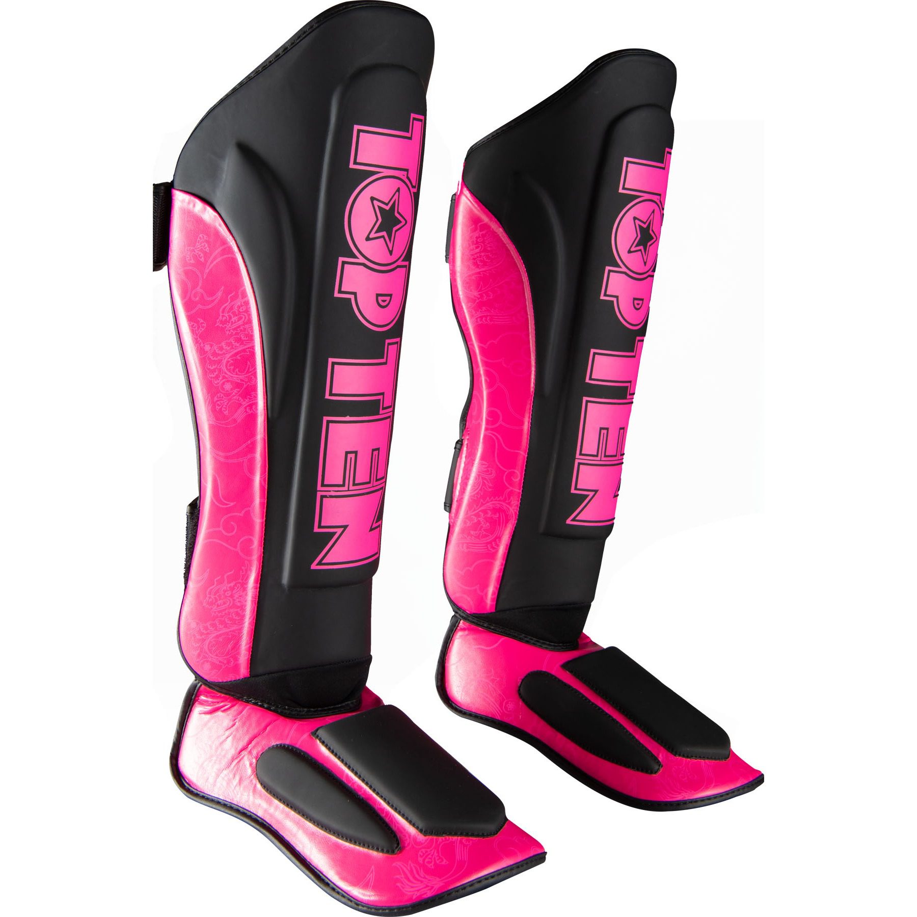 TOP TEN Schienbein- und Spannschutz - Dragon - Schwarz / Rosa TOP TEN Schienbein- und Spannschutz - Dragon - Schwarz / Rosa