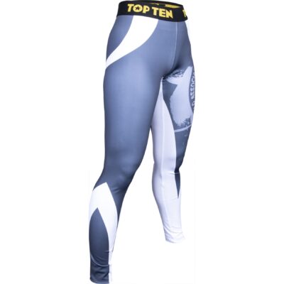TOP TEN Sport-Leggings - WAKO Stretch - Weiß / Grau