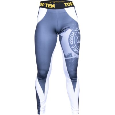 TOP TEN Sport-Leggings - WAKO Stretch - Weiß / Grau