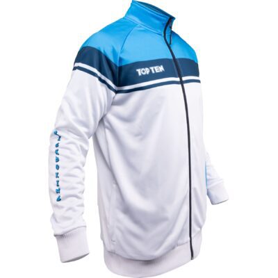 TOP TEN Trainingsjacke - WAKO Territory - Weiß / Blau TOP TEN Trainingsjacke - WAKO Territory - Weiß / Blau