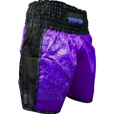 TOP TEN Kickbox-Shorts - Dragon - Schwarz / Lila