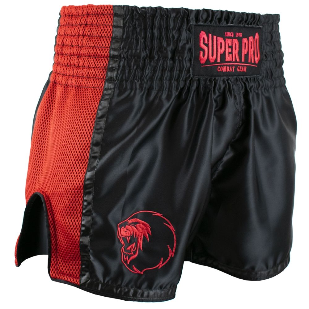 Super Pro Combat Gear Kickbox-Shorts - Brave - Rot / Schwarz Super Pro Combat Gear Kickbox-Shorts - Brave - Rot / Schwarz