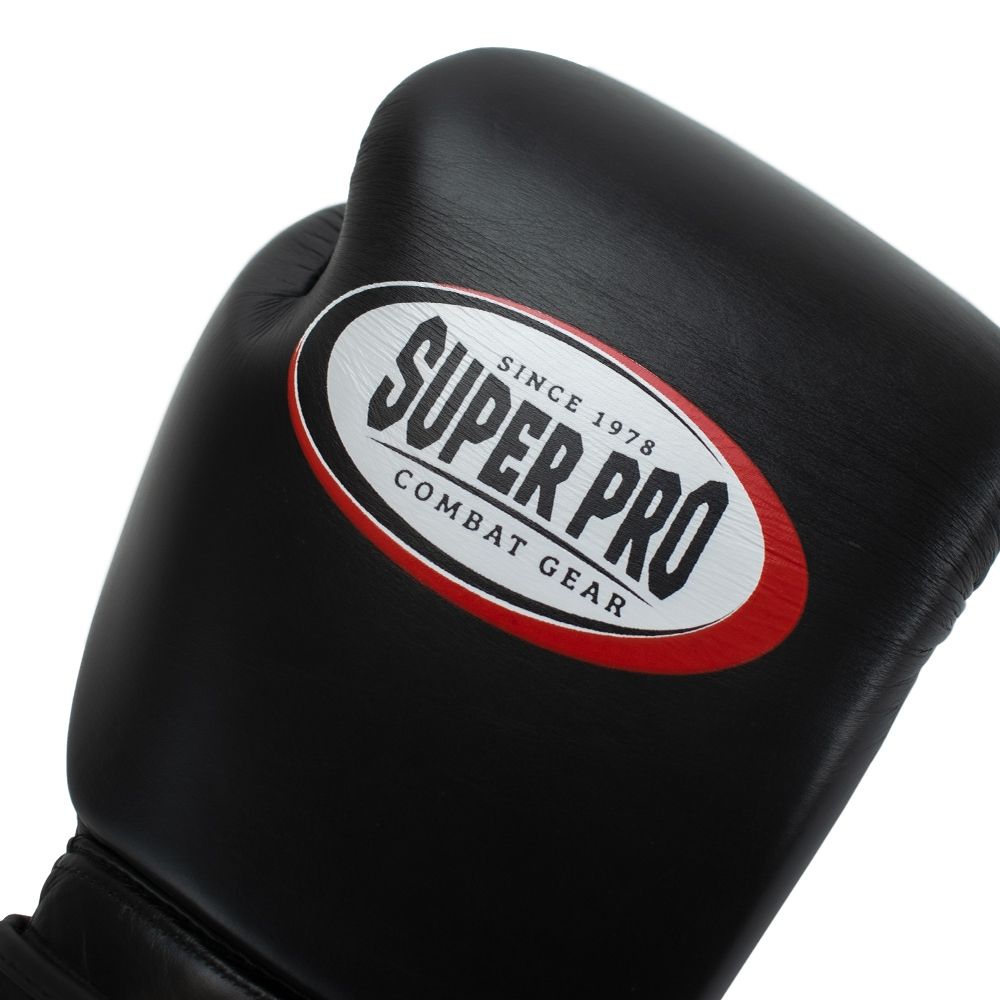 Super Pro Combat Gear Boxhandschuhe - Thai pro Leder (Thai) Boxhandschuhe - Schwarz Super Pro Combat Gear Boxhandschuhe - Thai pro Leder (Thai) Boxhandschuhe - Schwarz