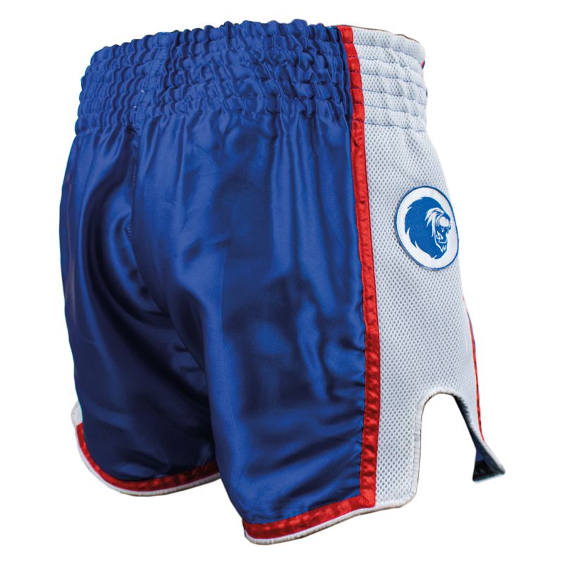 Super Pro Combat Gear Kickbox-Shorts - Thai Short Stripes - Rot / Blau / Weiß Super Pro Combat Gear Kickbox-Shorts - Thai Short Stripes - Rot / Blau / Weiß
