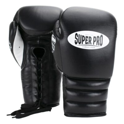 Super Pro Combat Gear Boxhandschuhe - Knock Out - Schwarz / Weiß