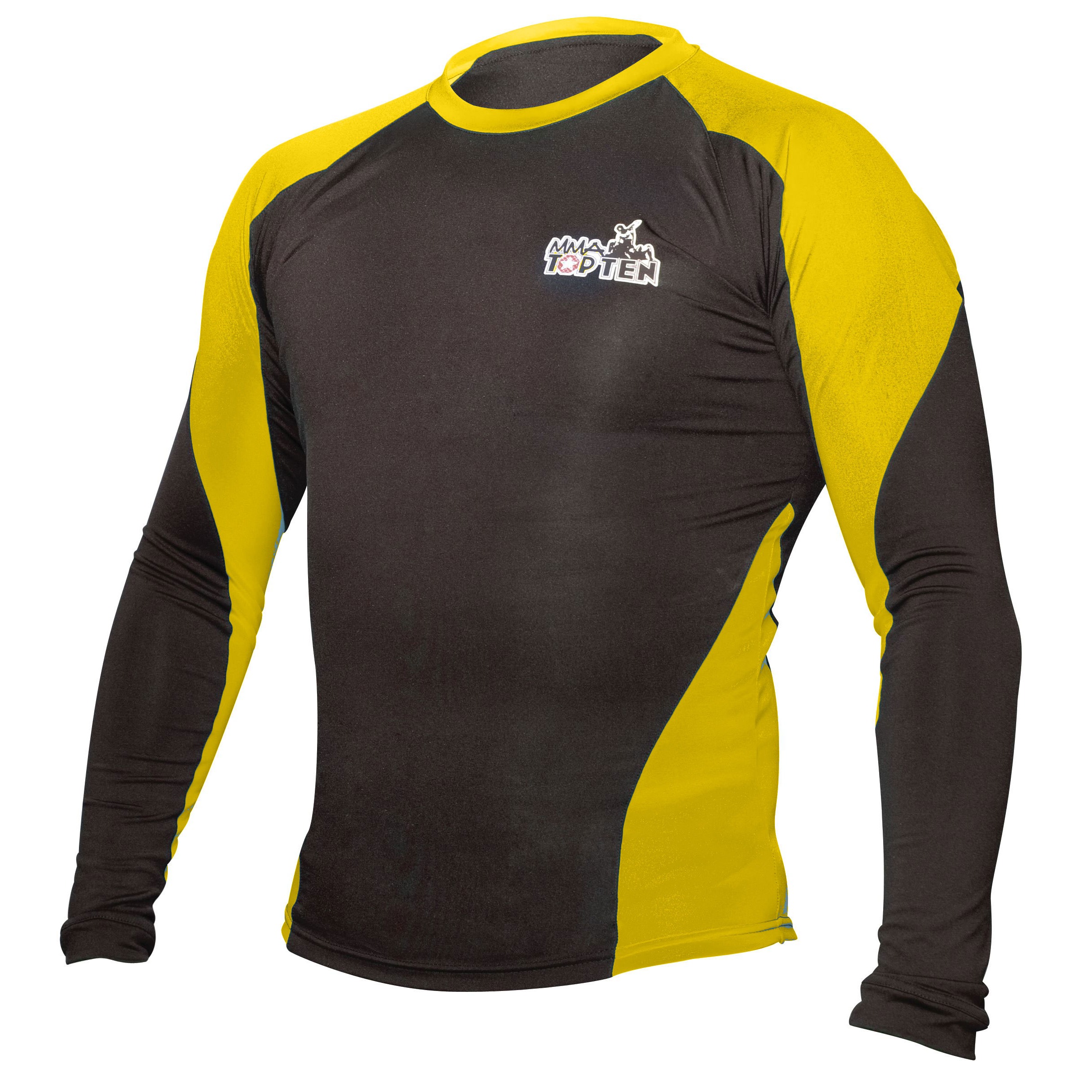 TOP TEN MMA Rashguard - langarm - Schwarz / Gelb TOP TEN MMA Rashguard - langarm - Schwarz / Gelb