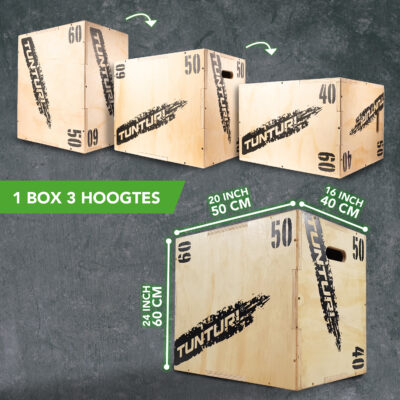 Tunturi Plyobox - Holz 40/50/60cm - Schwarz Tunturi Plyobox - Holz 40/50/60cm - Schwarz
