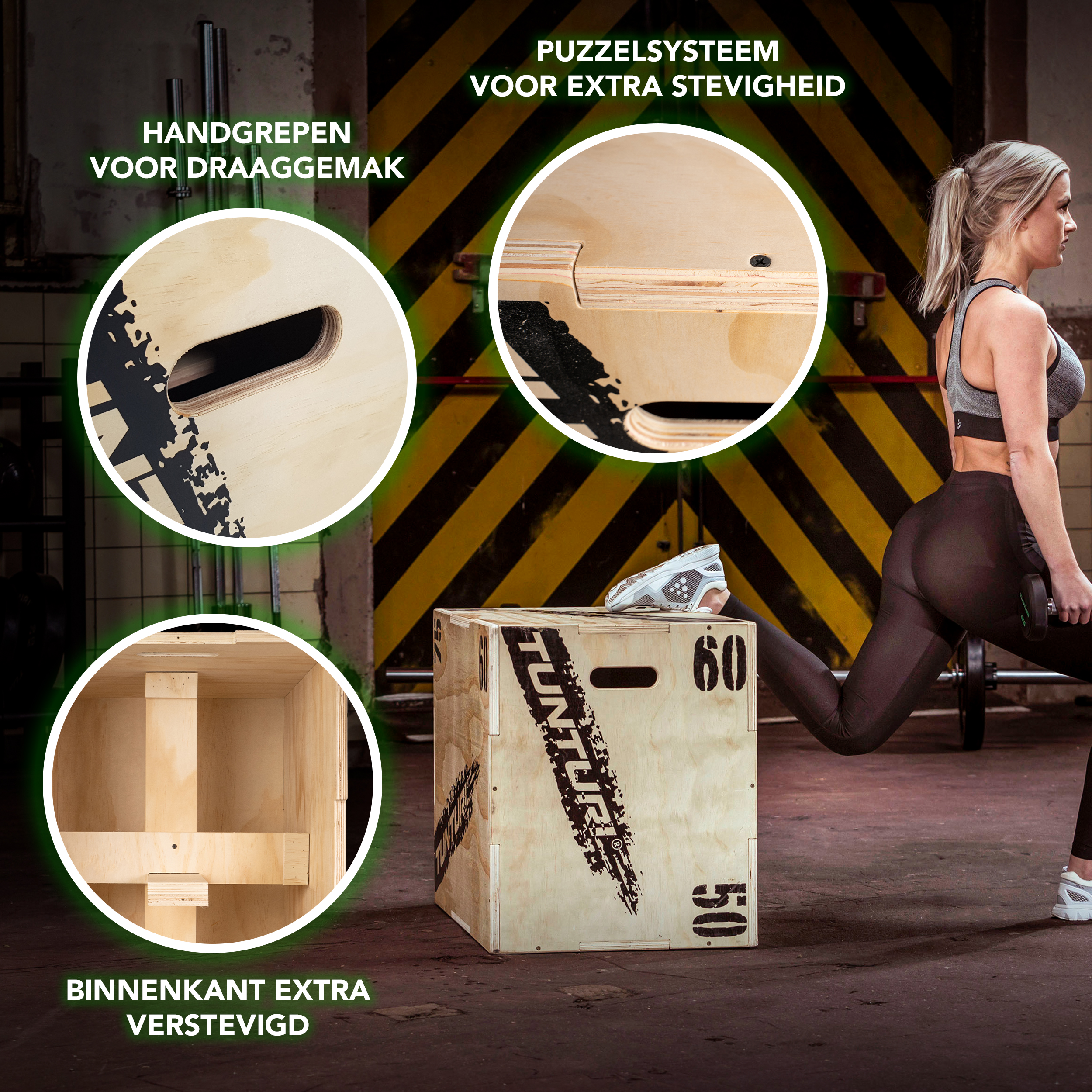Tunturi Plyobox - Holz 40/50/60cm - Schwarz Tunturi Plyobox - Holz 40/50/60cm - Schwarz