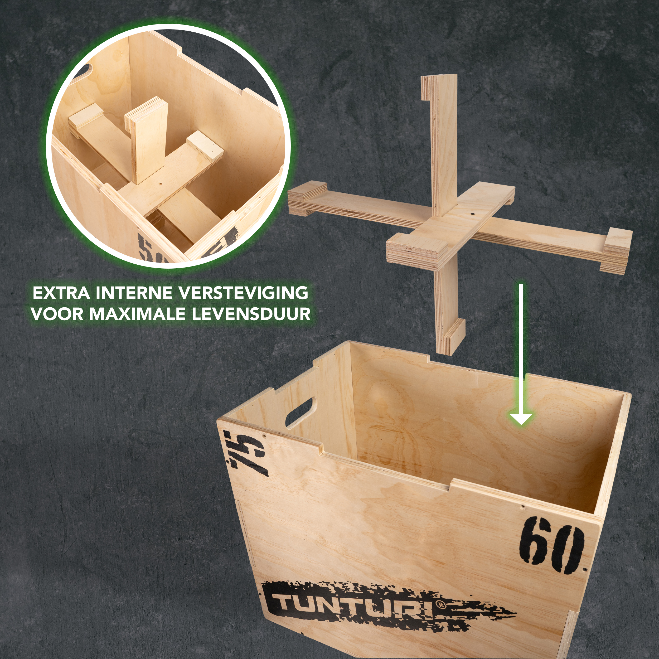 Tunturi Plyobox - Holz 40/50/60cm - Schwarz Tunturi Plyobox - Holz 40/50/60cm - Schwarz