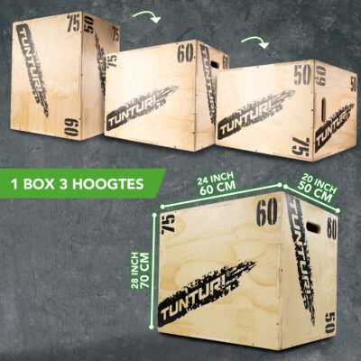 Tunturi Plyobox - Holz 50/60/75cm - Schwarz Tunturi Plyobox - Holz 50/60/75cm - Schwarz