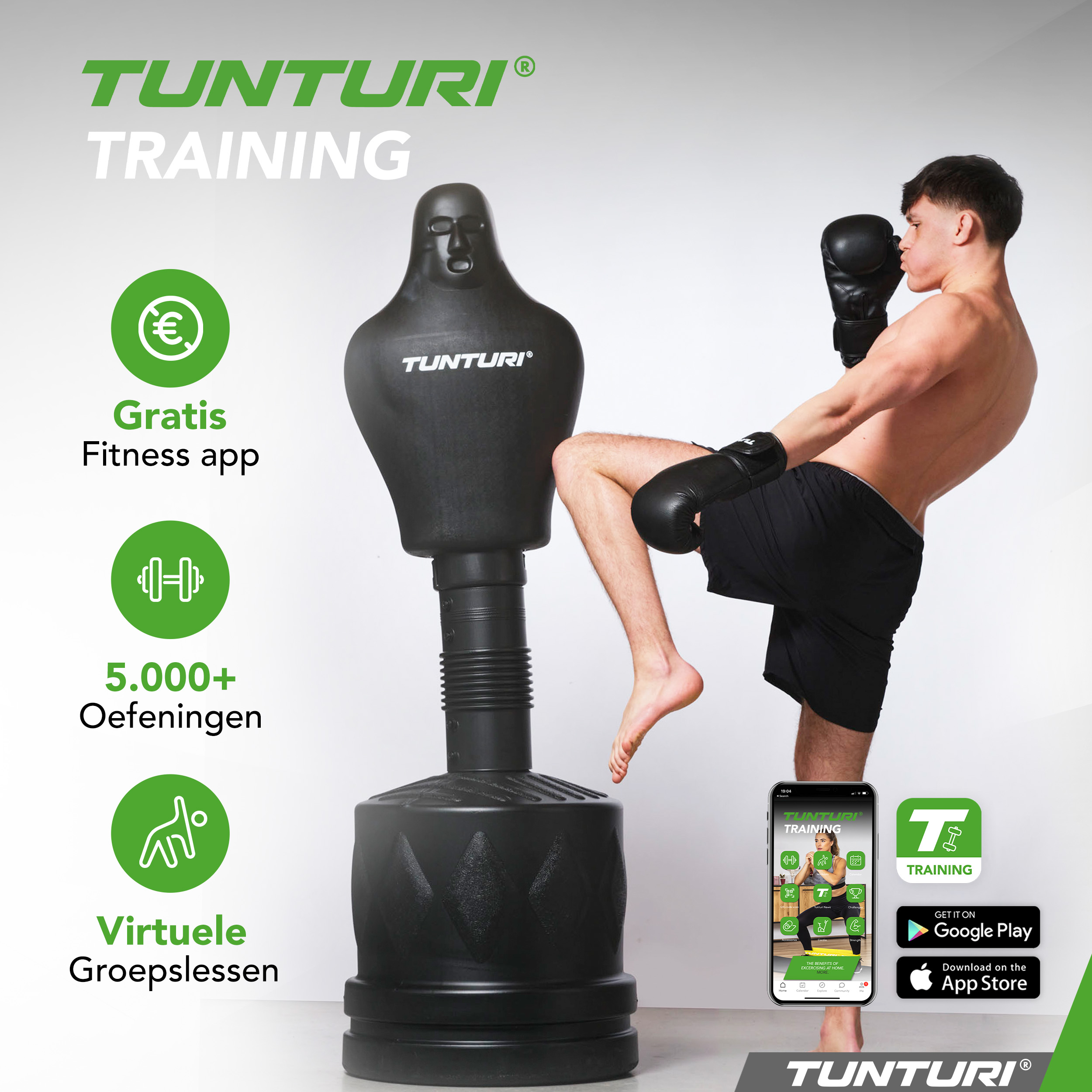 Tunturi - Body Opponent Bag (BOB) - Freistehende Boxpuppe - Schwarz Tunturi - Body Opponent Bag (BOB) - Freistehende Boxpuppe - Schwarz