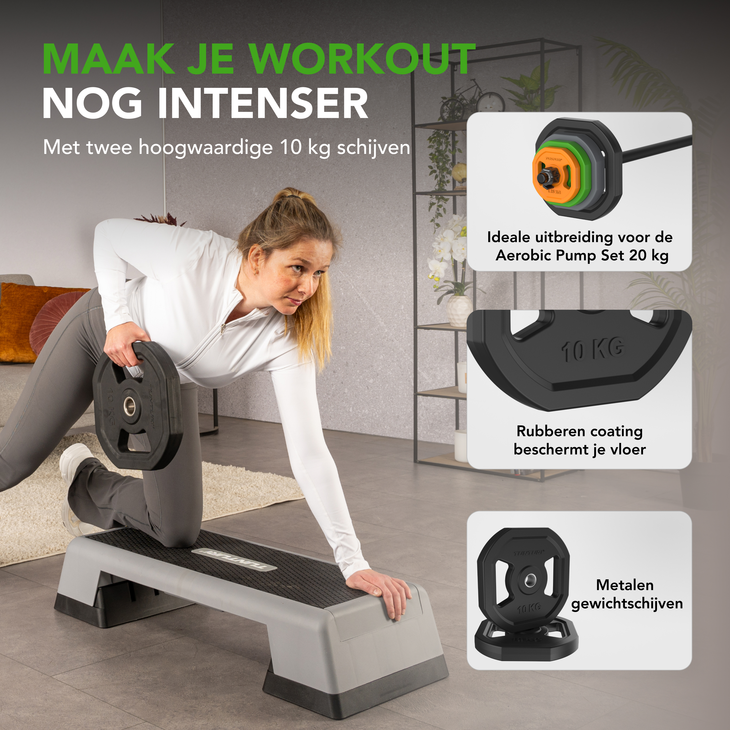 Tunturi Hantelscheibe - Aerobic Pump Plate Paar 10kg - Schwarz Tunturi Hantelscheibe - Aerobic Pump Plate Paar 10kg - Schwarz