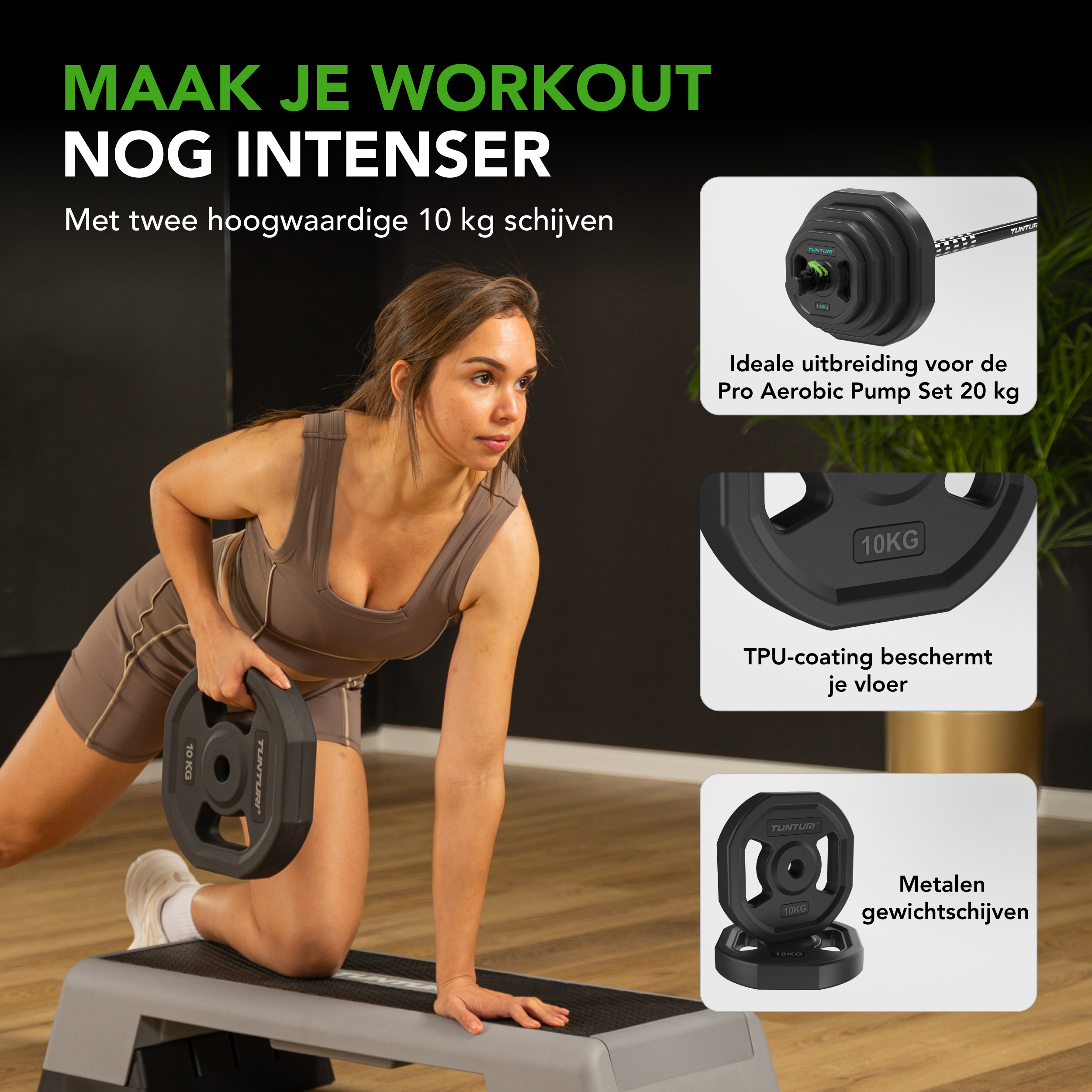 Tunturi - Pro Aerobic Pump Plate 10kg - Schwarz Tunturi - Pro Aerobic Pump Plate 10kg - Schwarz
