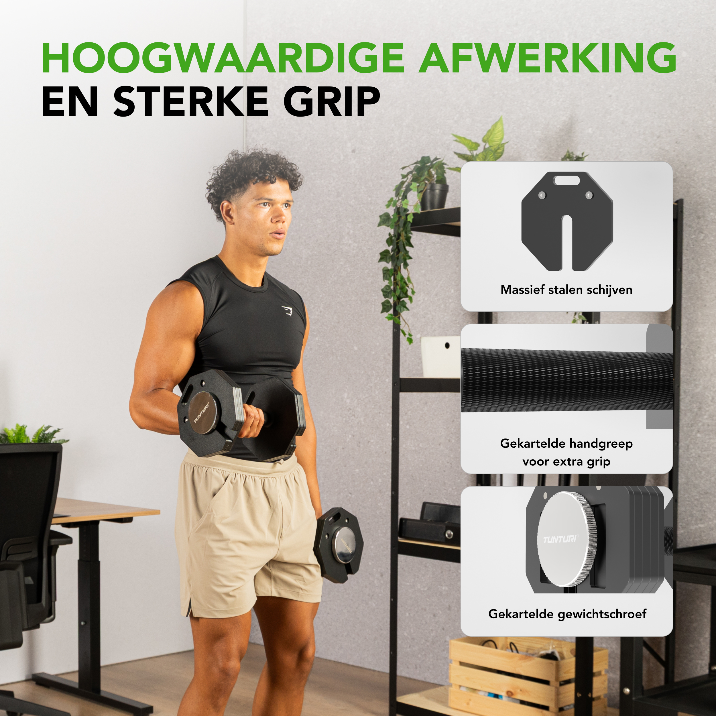 Tunturi Kurzhantel - Rapid Verstellbares Kurzhantel-Set 20kg - Schwarz Tunturi Kurzhantel - Rapid Verstellbares Kurzhantel-Set 20kg - Schwarz