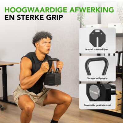 Tunturi Kettlebell - Rapid Verstellbarer Kettlebell-Griff 3,5kg - Schwarz