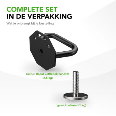 Tunturi Kettlebell - Rapid Verstellbarer Kettlebell-Griff 3,5kg - Schwarz
