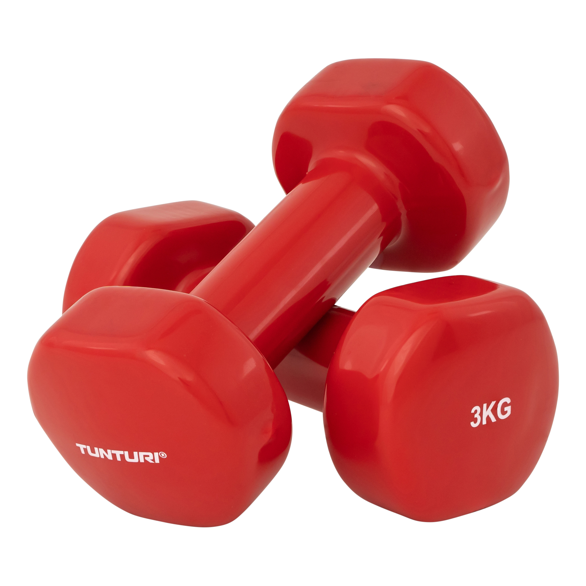 Tunturi Kurzhantel-Set - 2 x 3,0 kg - Rot