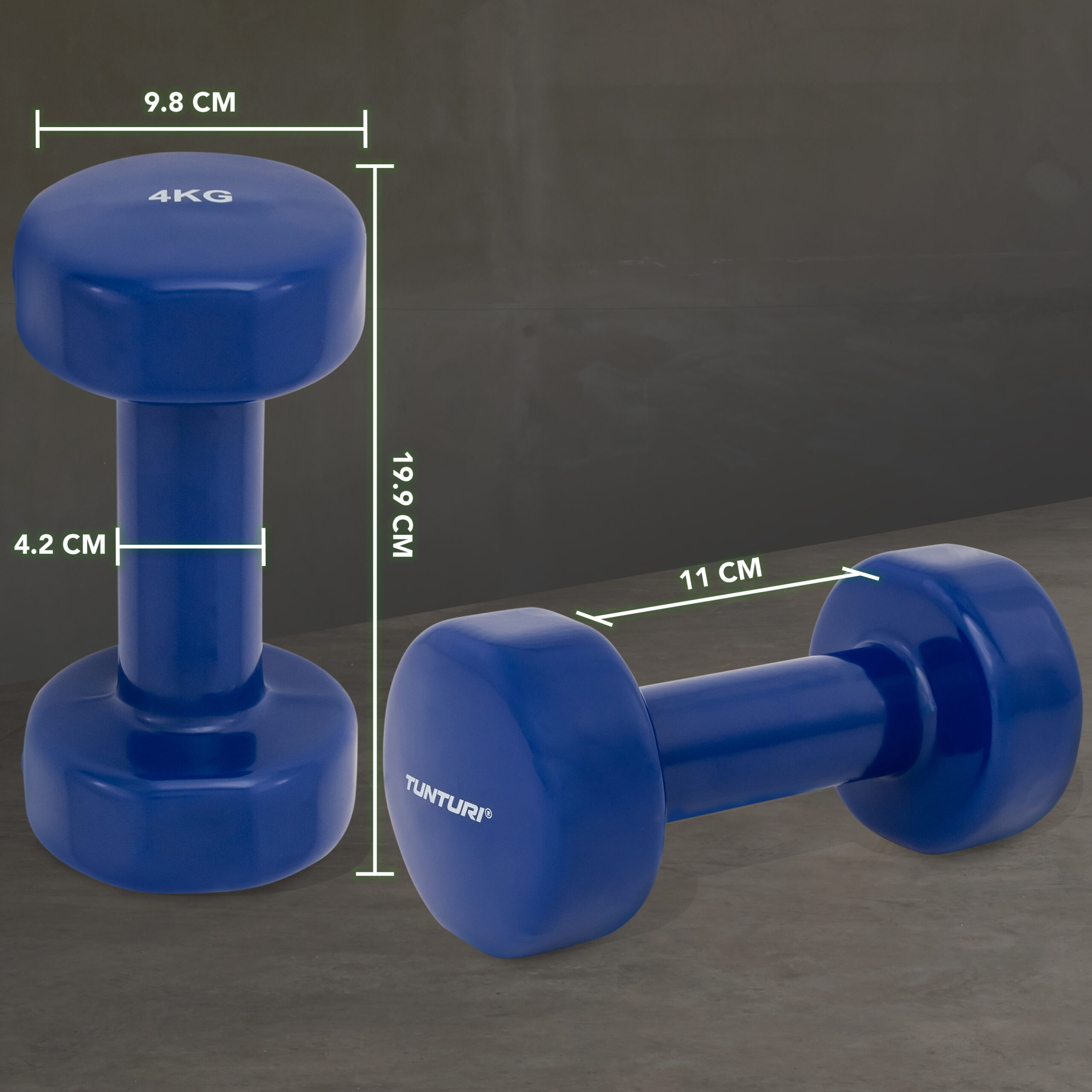 Tunturi Kurzhantel-Set - 2 x 4,0 kg - Blau Tunturi Kurzhantel-Set - 2 x 4,0 kg - Blau