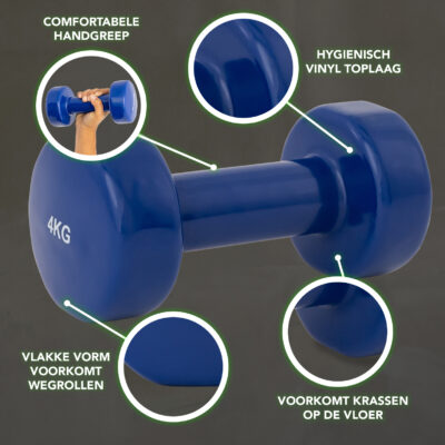 Tunturi Kurzhantel-Set - 2 x 4,0 kg - Blau