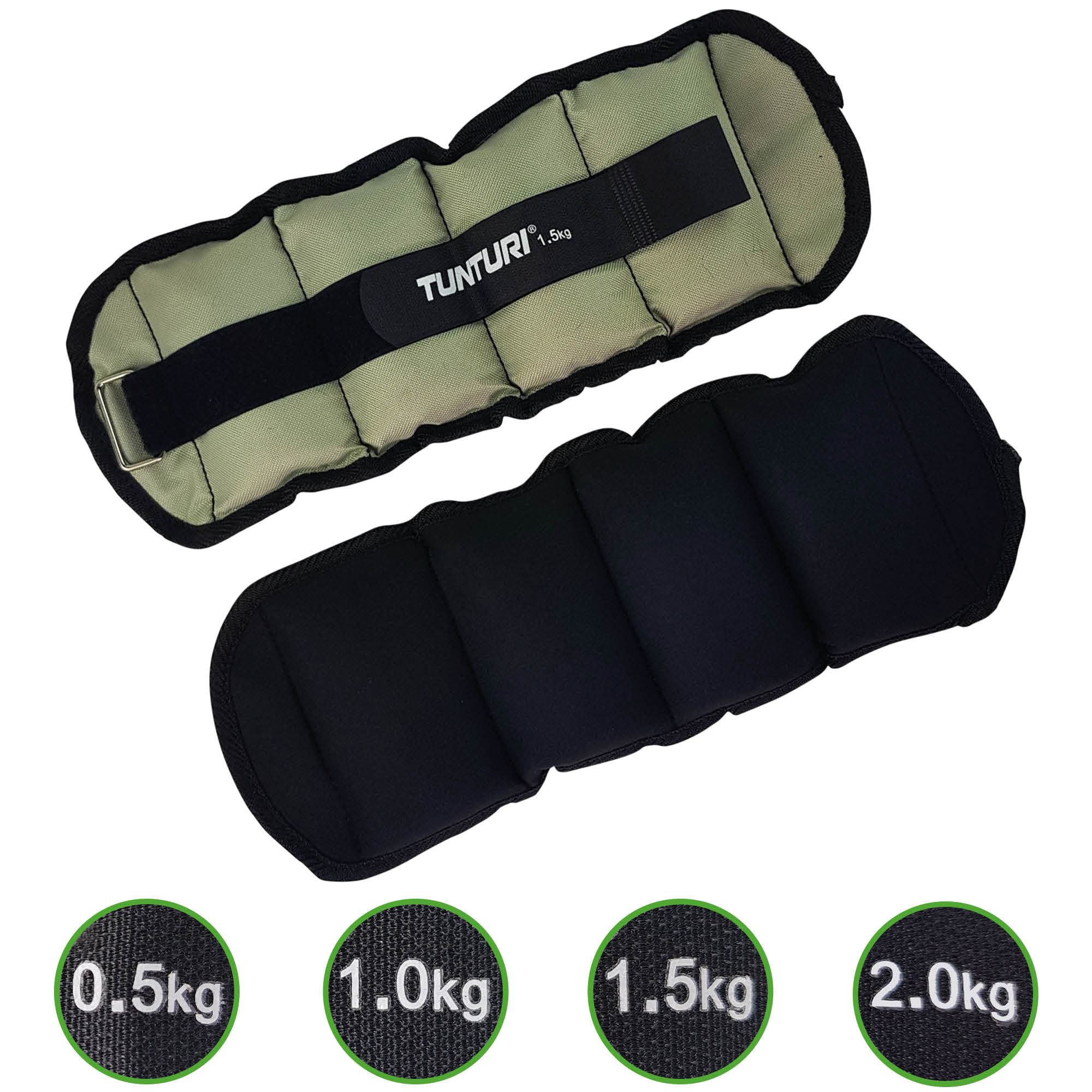 Tunturi Knöchelbandage - Arm-/Bein-Gewichte 1.5kg - Grau Tunturi Knöchelbandage - Arm-/Bein-Gewichte 1.5kg - Grau