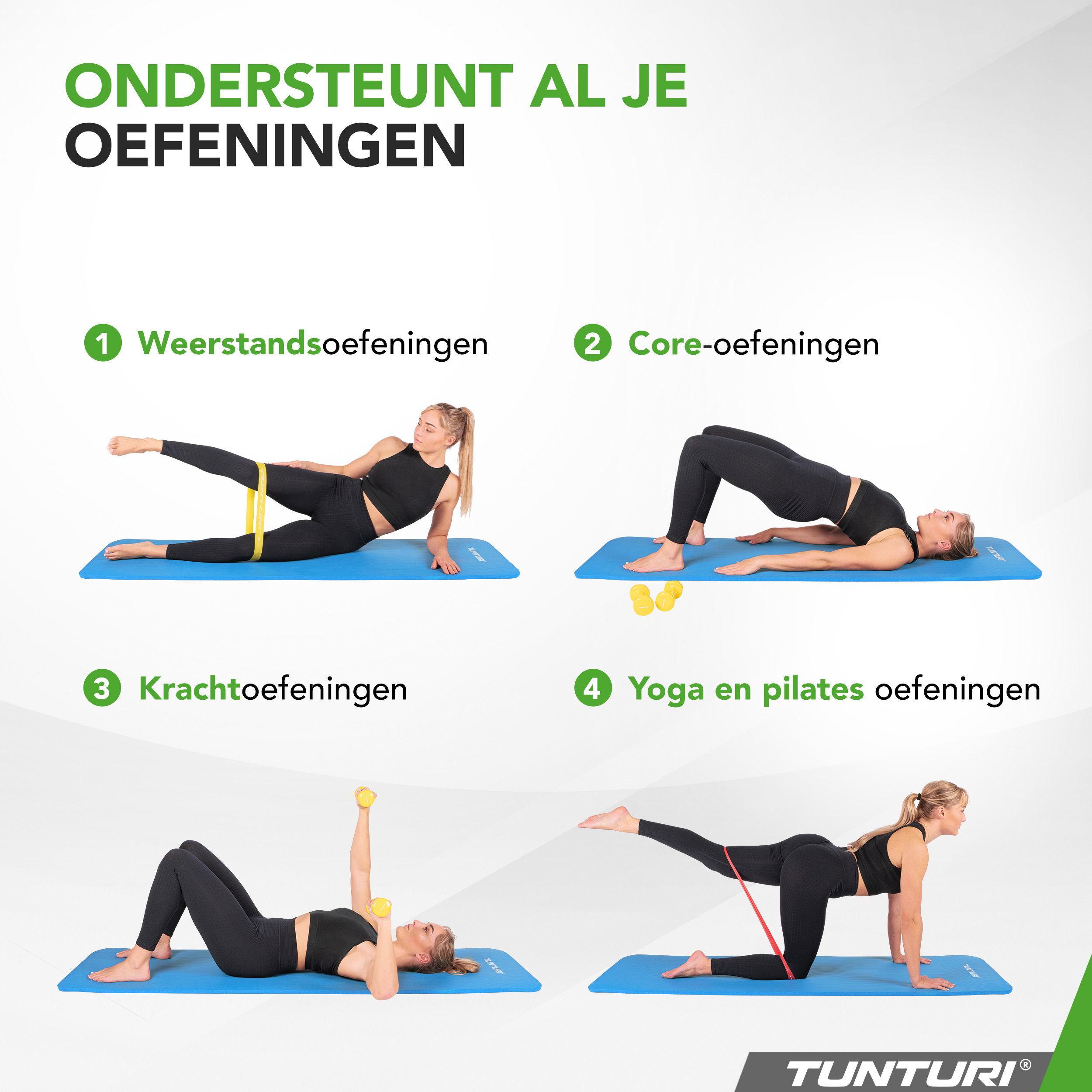 Tunturi Fitnessmatte - NBR Yogamatte 180x60x1.5cm - Blau Tunturi Fitnessmatte - NBR Yogamatte 180x60x1.5cm - Blau