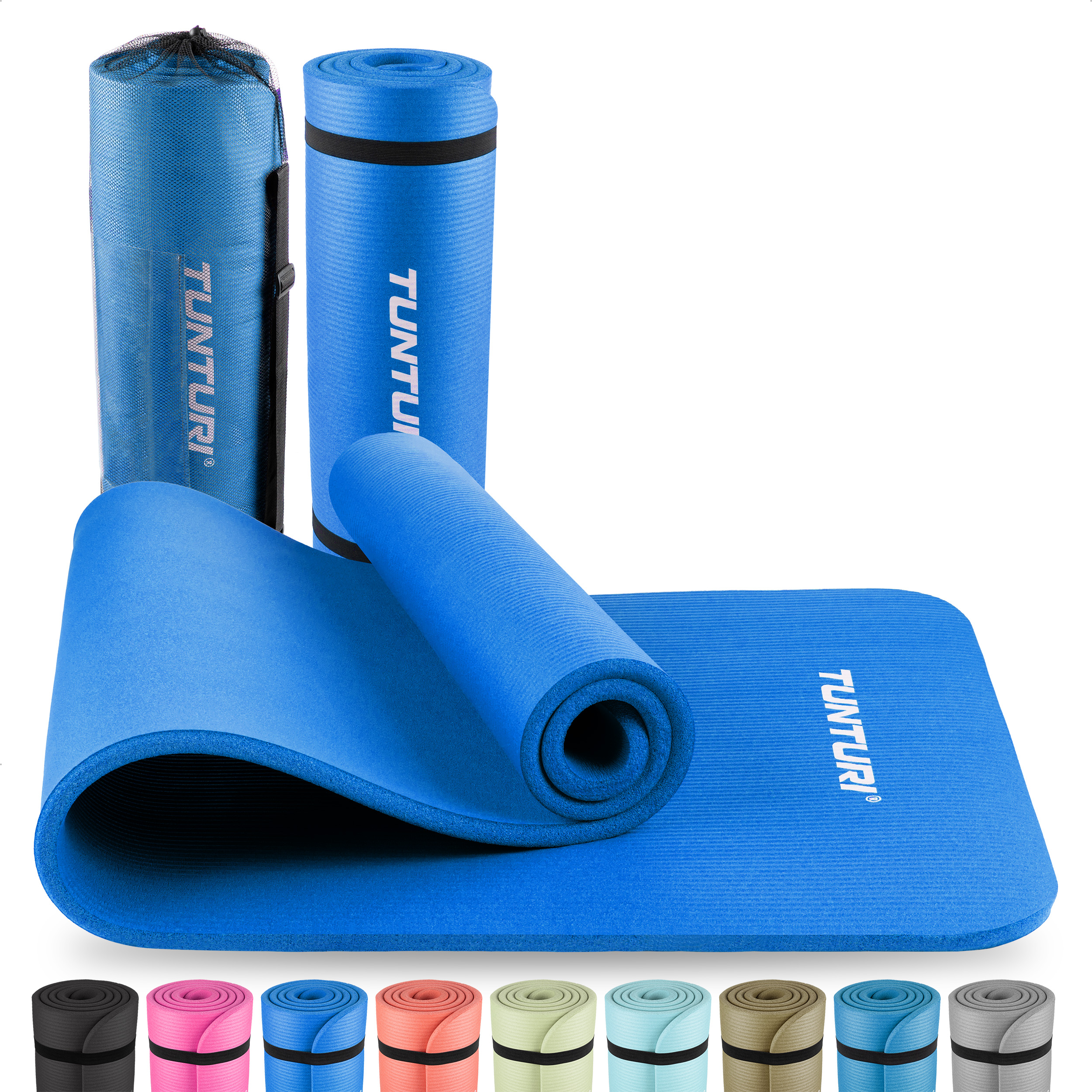 Tunturi Fitnessmatte - NBR Yogamatte 180x60x1.5cm - Blau Tunturi Fitnessmatte - NBR Yogamatte 180x60x1.5cm - Blau