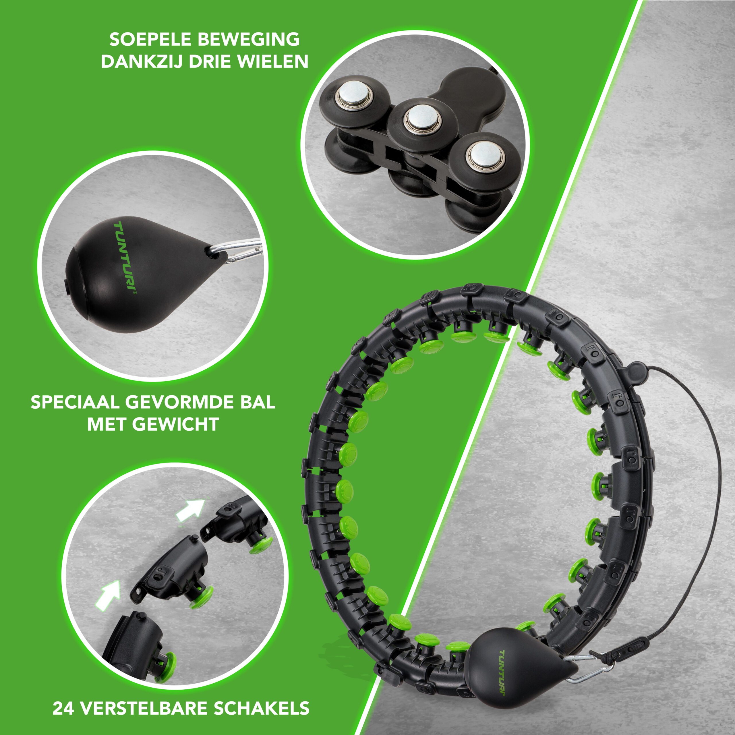 Tunturi Hula-Hoop - Verstellbarer Hula-Hoop-Reifen 1,3 kg - Schwarz Tunturi Hula-Hoop - Verstellbarer Hula-Hoop-Reifen 1,3 kg - Schwarz