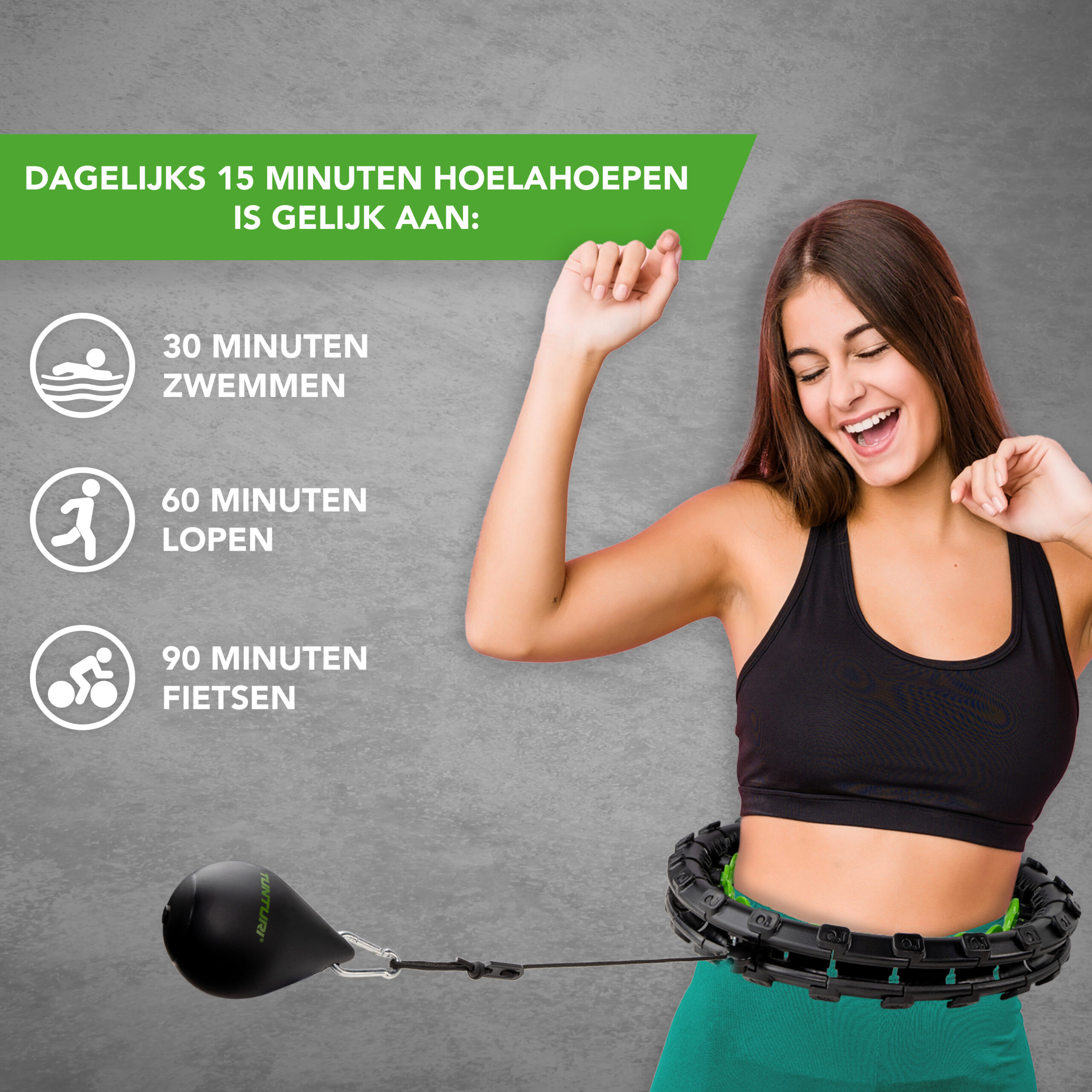Tunturi Hula-Hoop - Verstellbarer Hula-Hoop-Reifen 1,3 kg - Schwarz Tunturi Hula-Hoop - Verstellbarer Hula-Hoop-Reifen 1,3 kg - Schwarz