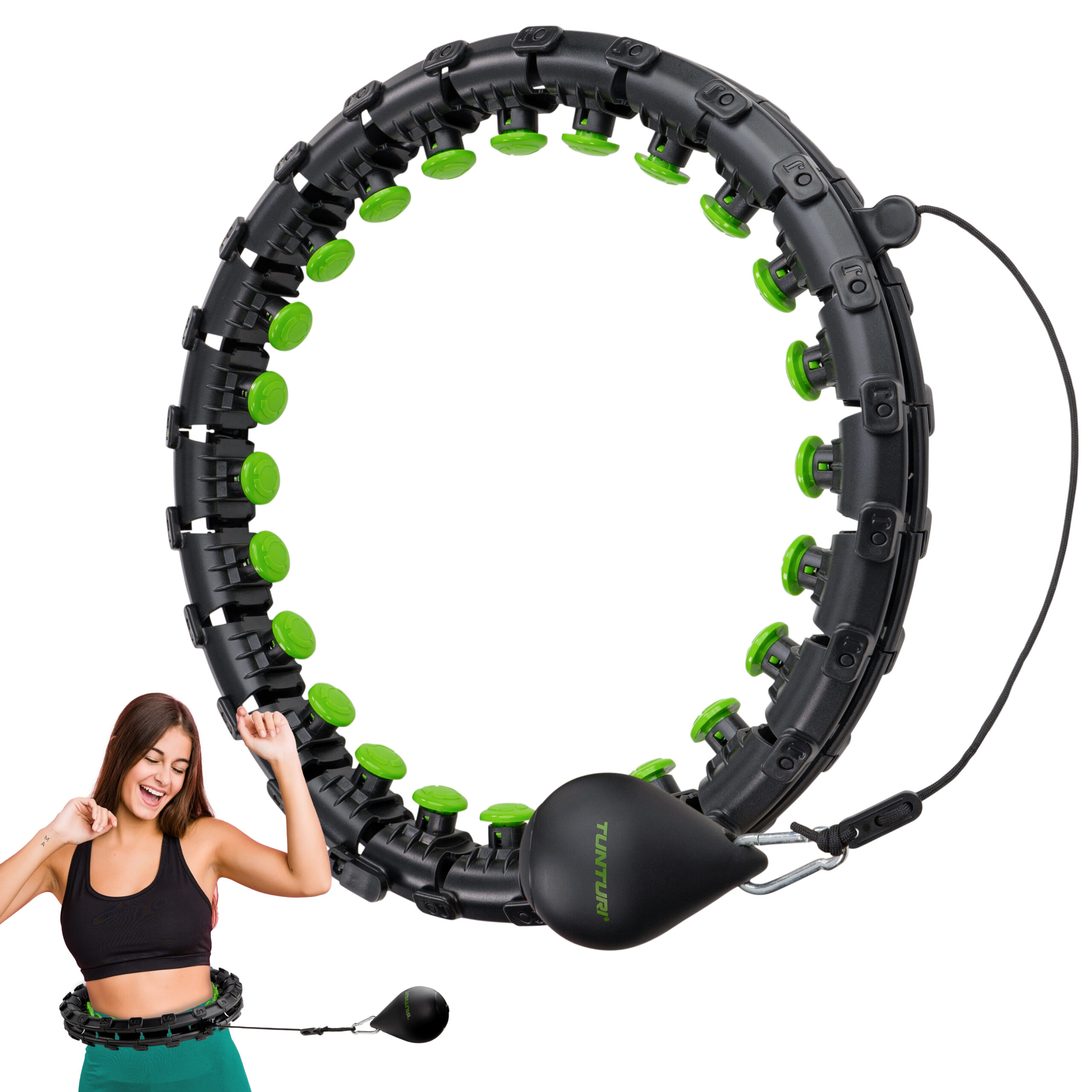 Tunturi Hula-Hoop - Verstellbarer Hula-Hoop-Reifen 1,3 kg - Schwarz Tunturi Hula-Hoop - Verstellbarer Hula-Hoop-Reifen 1,3 kg - Schwarz
