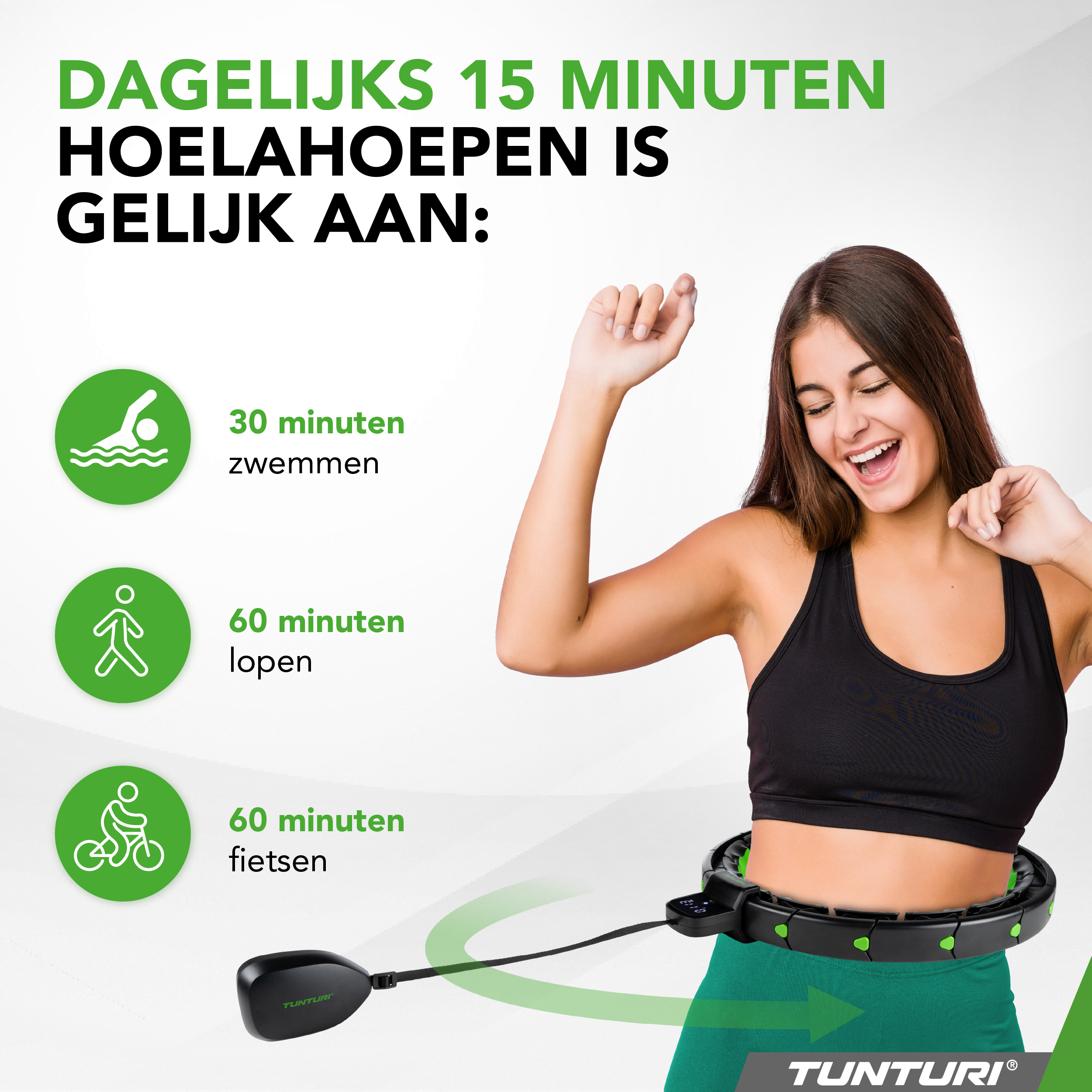 Tunturi - Smart verstellbarer Hula-Hoop - Schwarz Tunturi - Smart verstellbarer Hula-Hoop - Schwarz