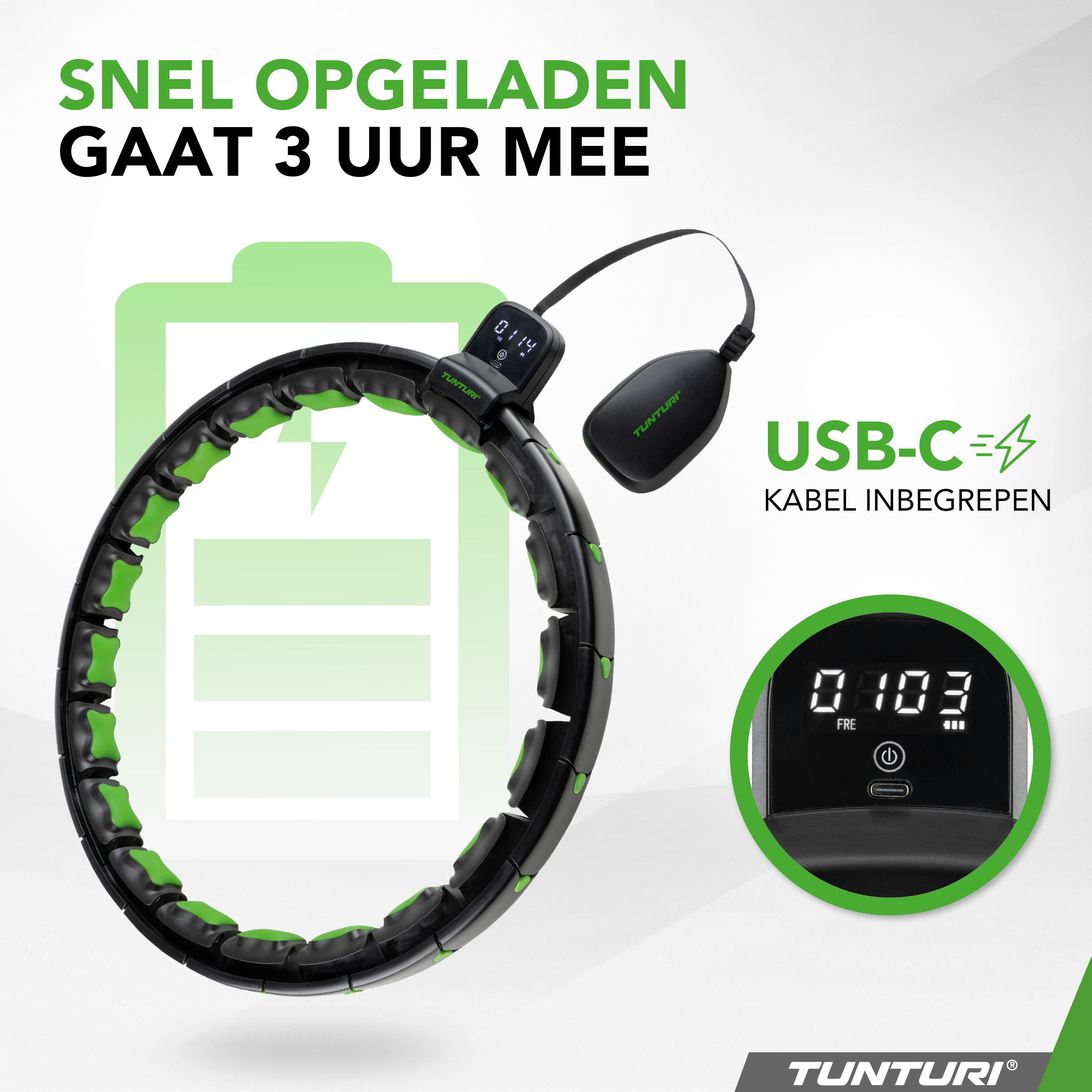 Tunturi - Smart verstellbarer Hula-Hoop - Schwarz Tunturi - Smart verstellbarer Hula-Hoop - Schwarz